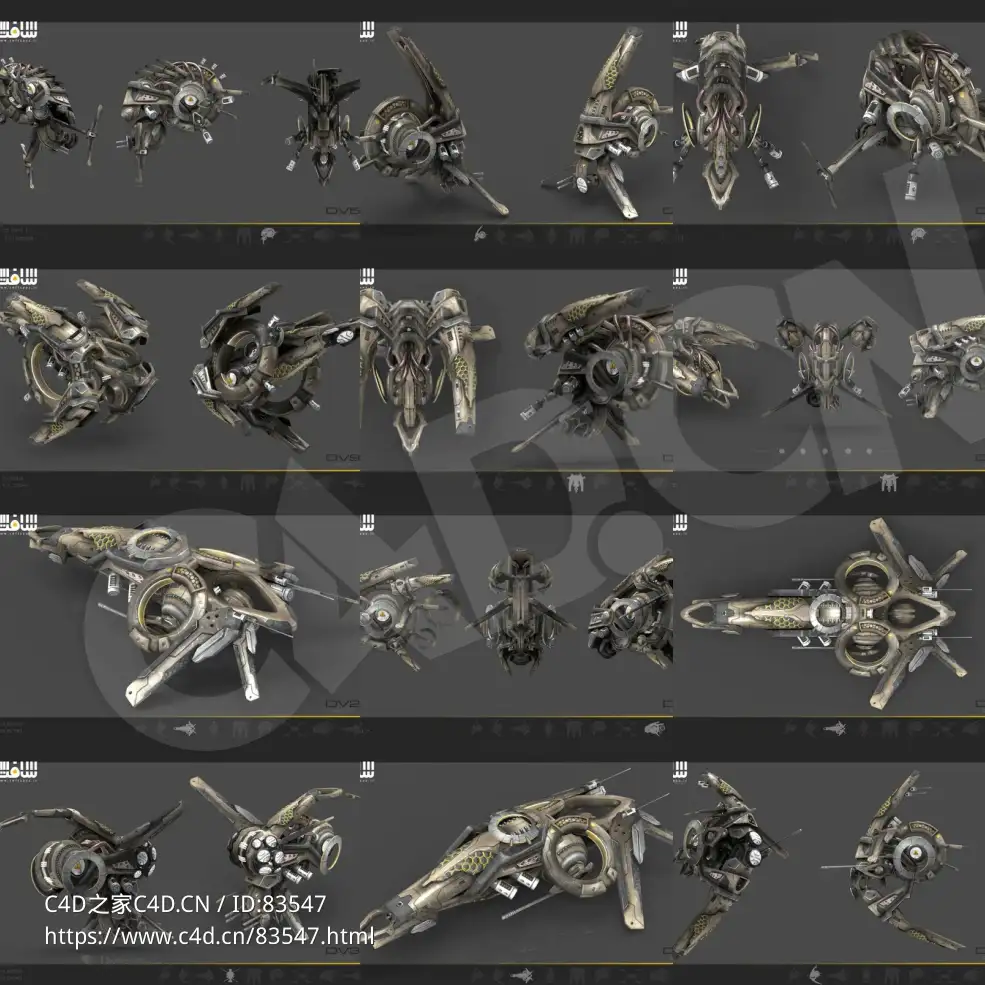 十架未来科幻无人飞行器模型合集 - C4D之家 - 未命名.jpg