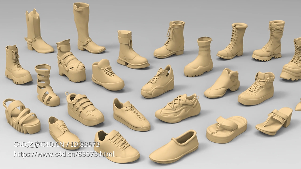 25款女鞋运动鞋靴子凉鞋模型25 basemesh shoes collection 2