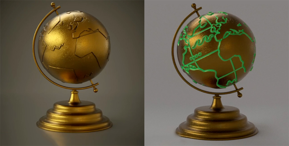 C4D地球仪创建教程（含模型工程）Model & Render a Globe in C4D