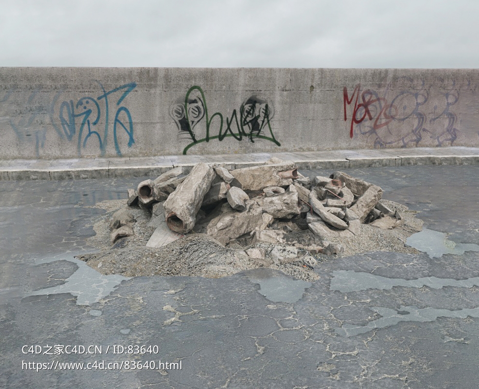 战后损毁模型：旧建筑物拆除垃圾 - C4D之家 - 055.jpg