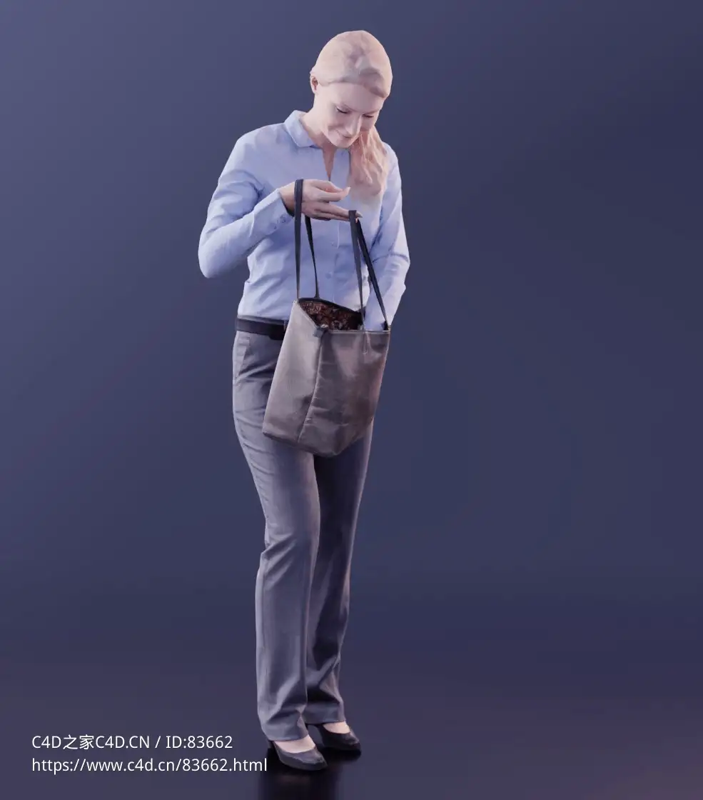 三维扫描写实人物从包里翻找的国外金发美女 - C4D之家 - 106.jpg