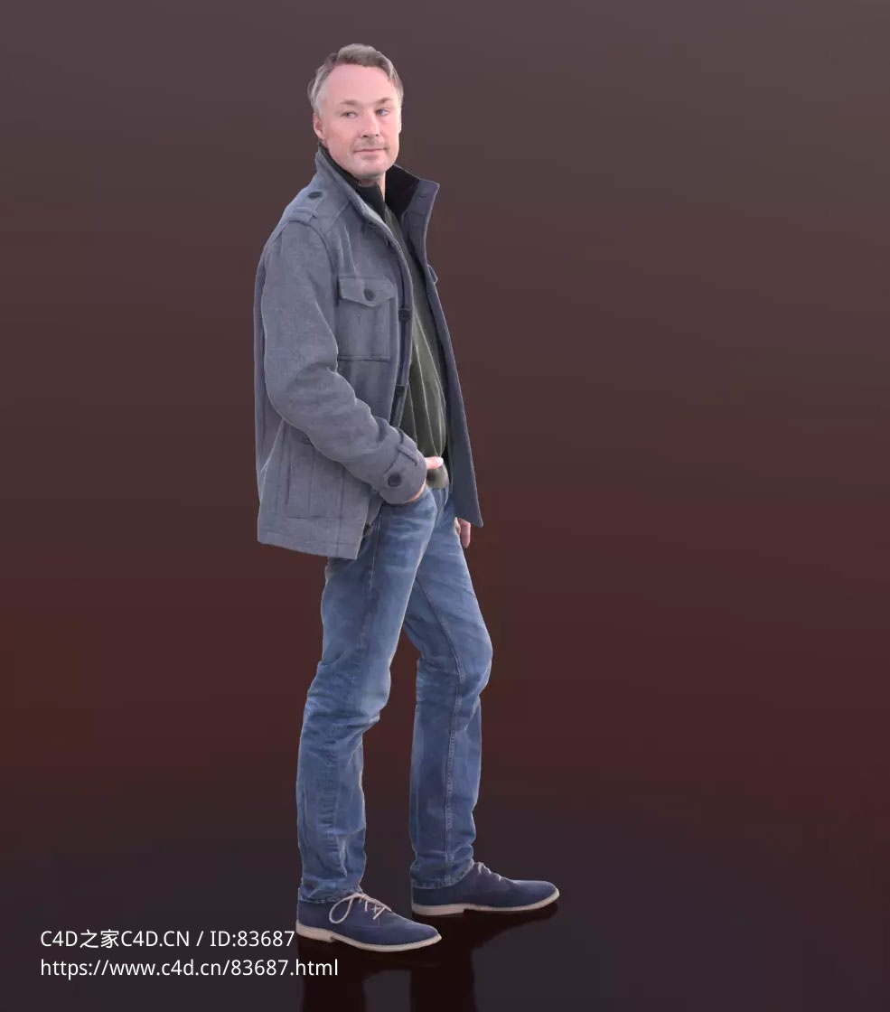三维扫描写实人物单手插兜扭头看的国外大叔 - C4D之家 - 131.jpg