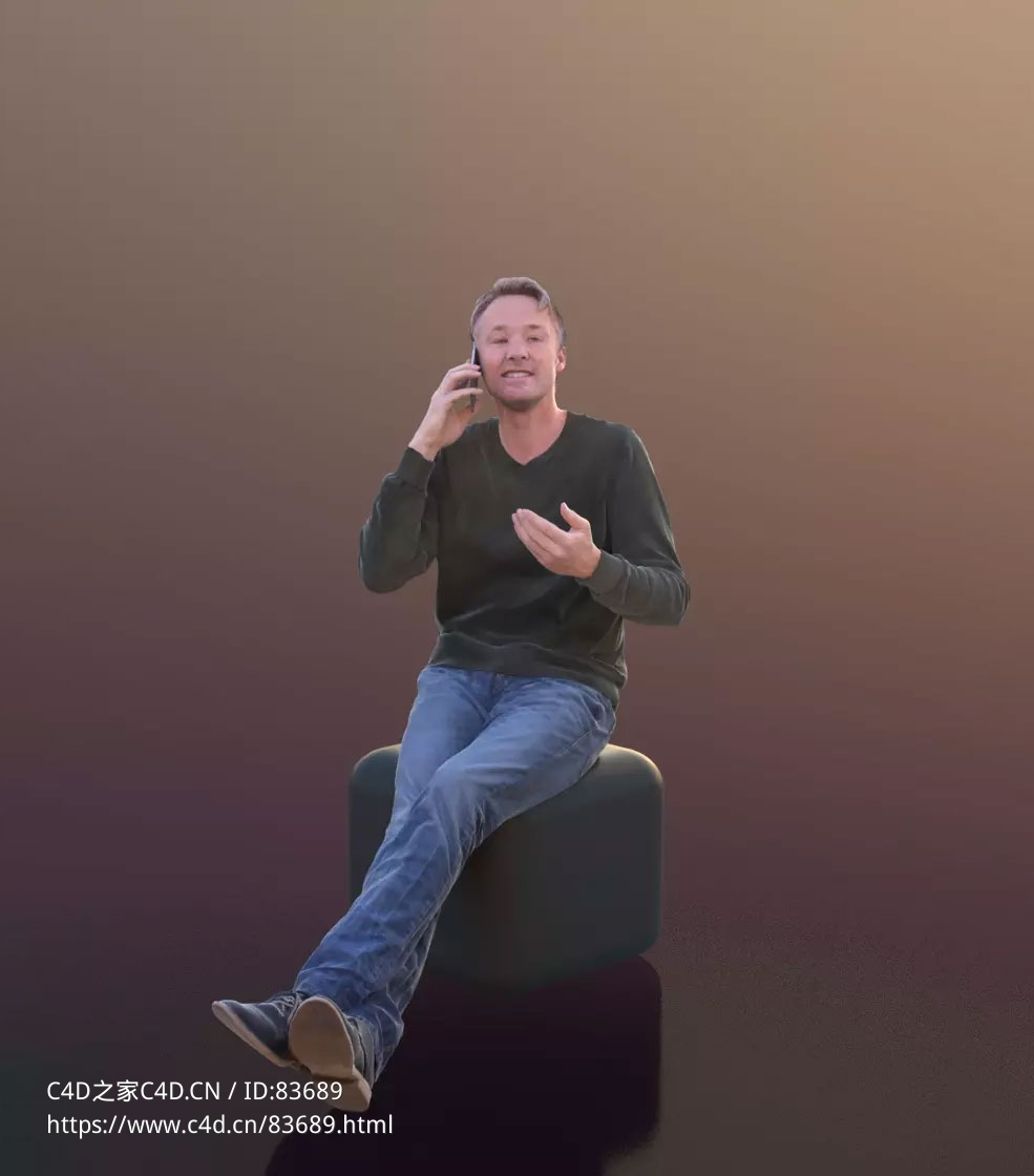 三维扫描写实人物国外男人坐着打电话 - C4D之家 - 133.jpg