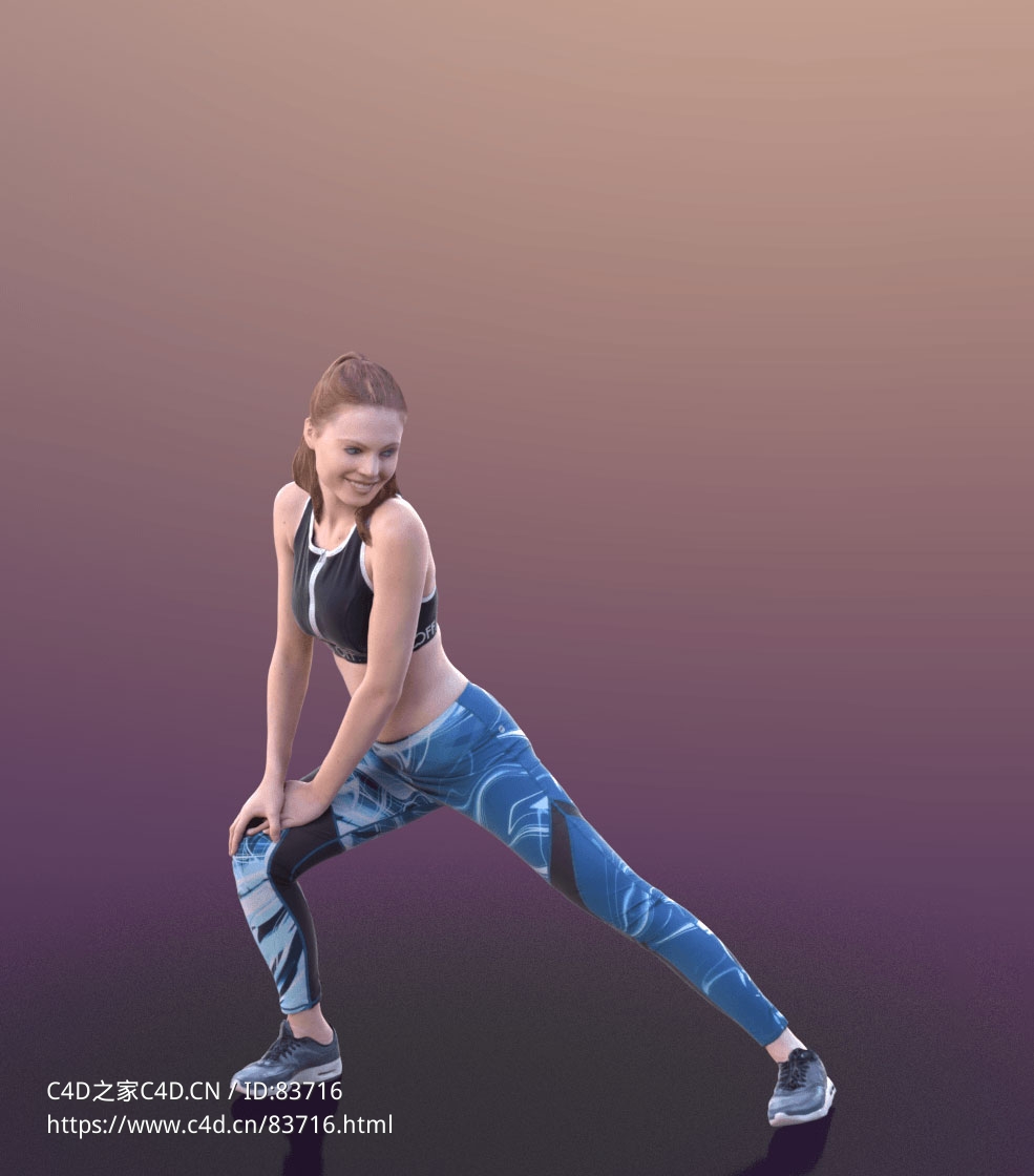 三维扫描写实人物压腿锻炼的国外女人 - C4D之家 - 160.jpg