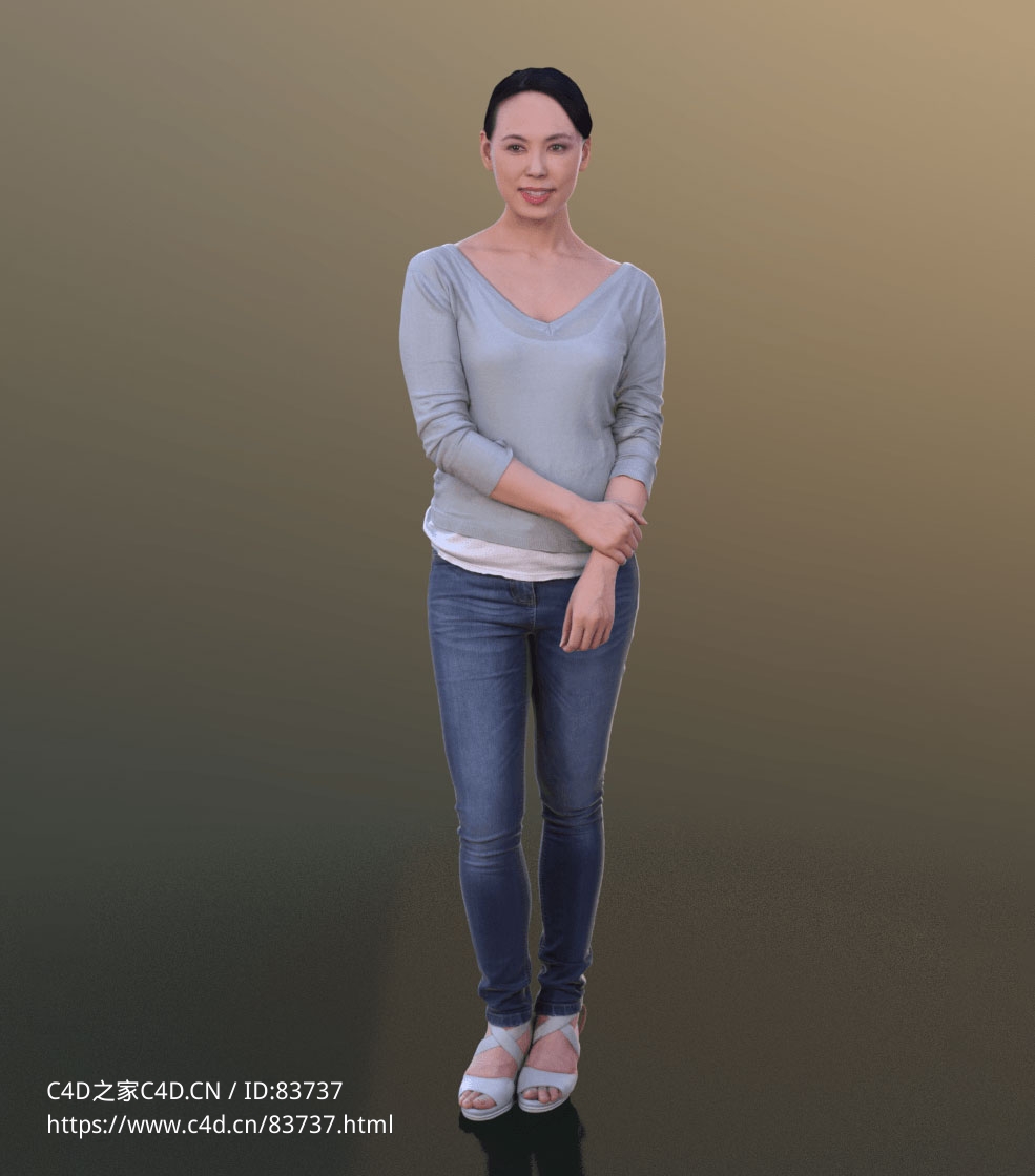 三维扫描写实人物站着的中年女性 - C4D之家 - 181.jpg