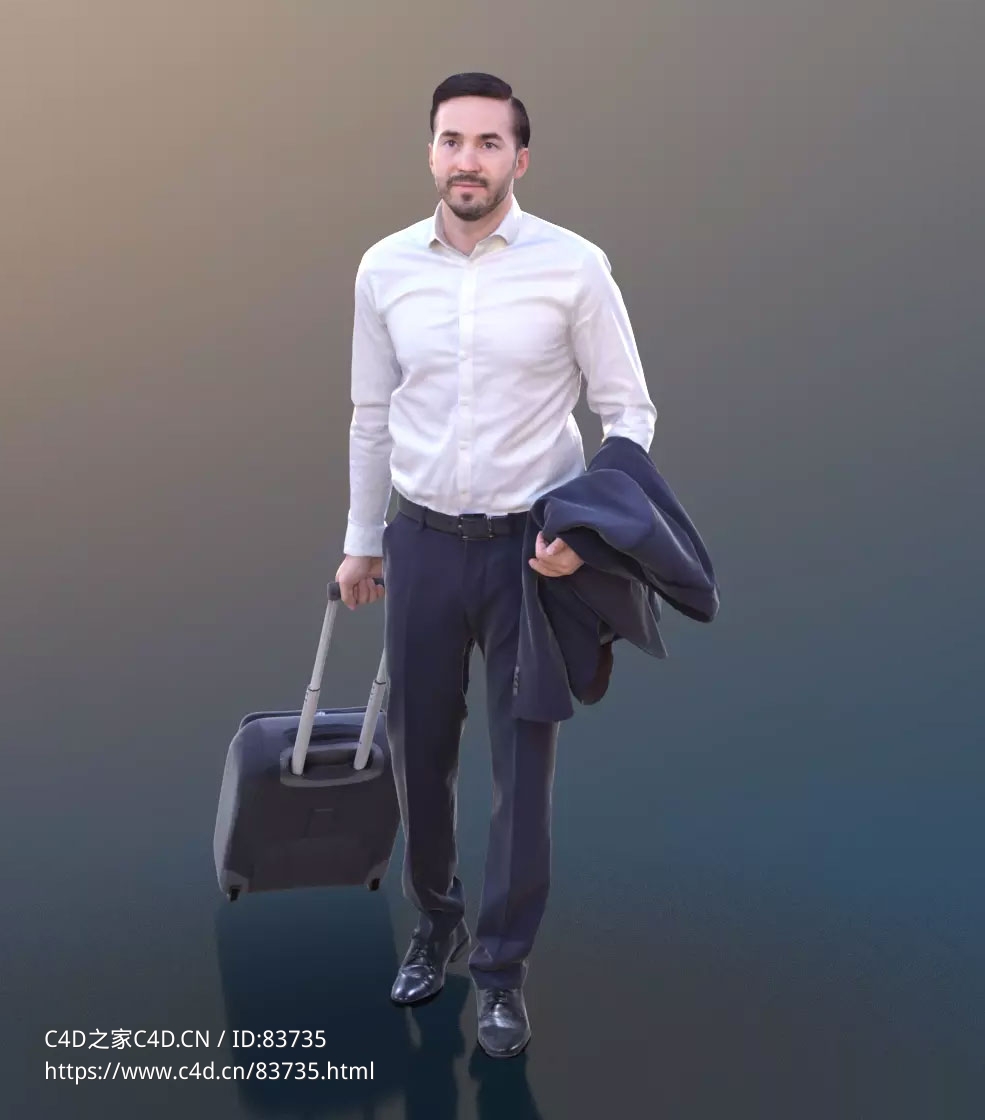 三维扫描写实人物拉旅行箱出差的国外男人 - C4D之家 - 179.jpg