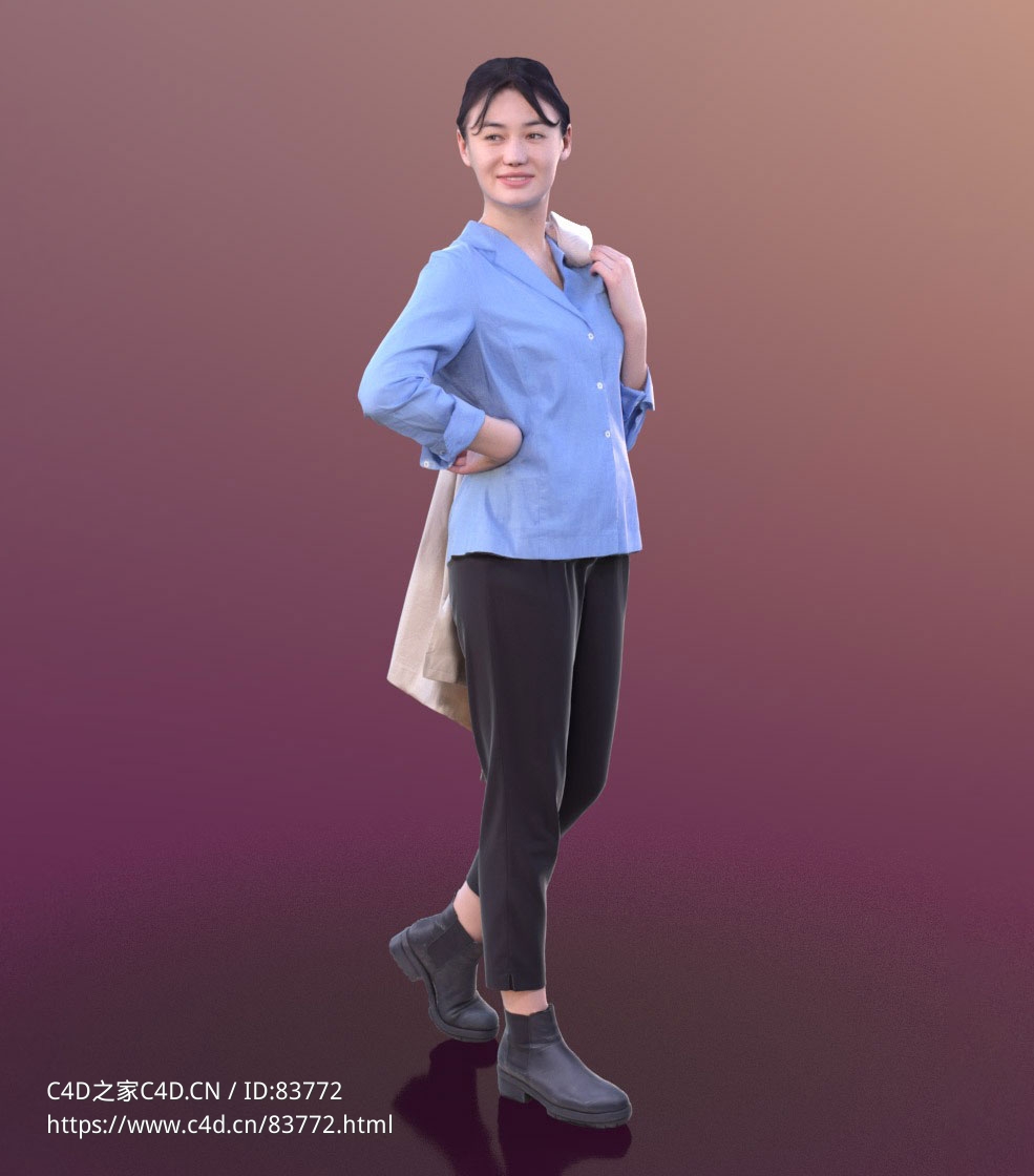 三维扫描写实人物扭头观看的女性 - C4D之家 - 216.jpg