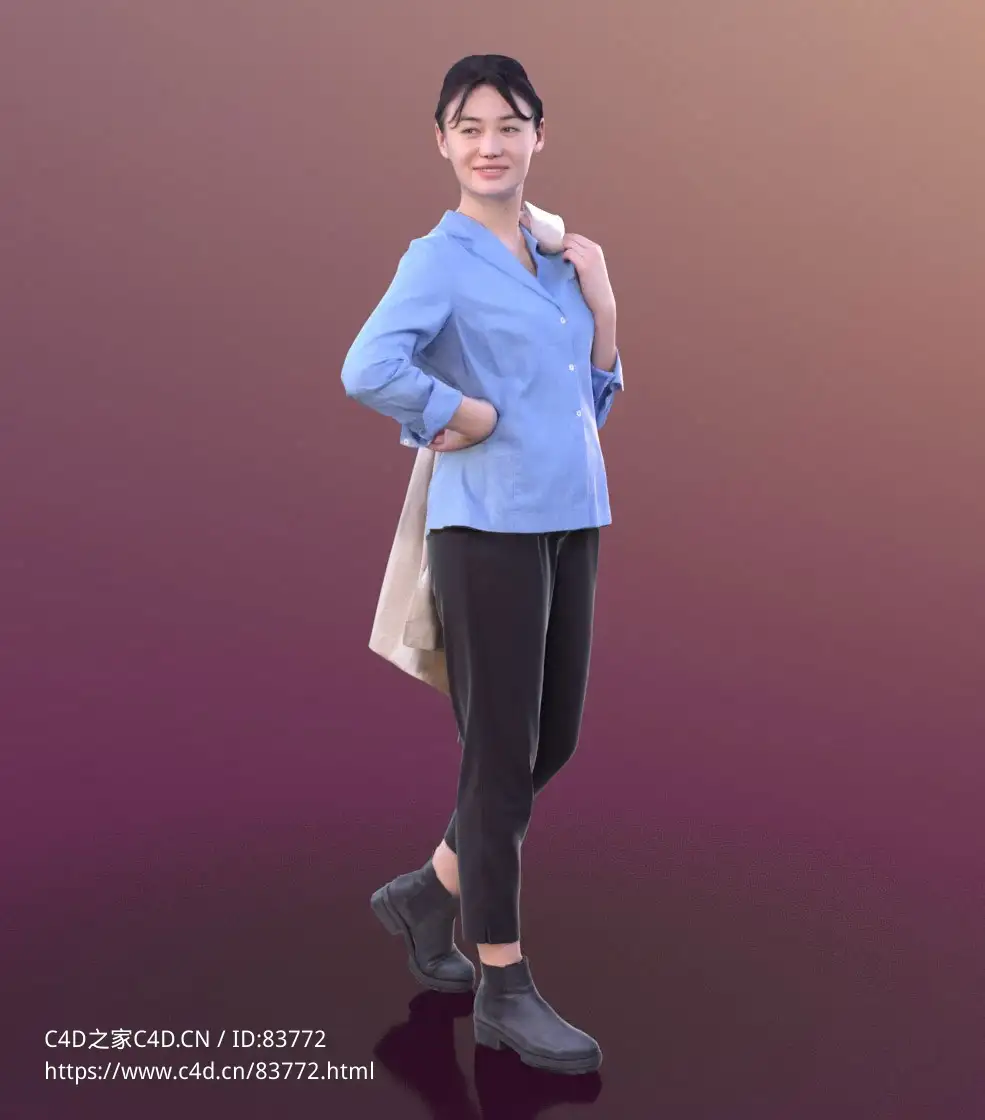 三维扫描写实人物扭头观看的女性 - C4D之家 - 216.jpg
