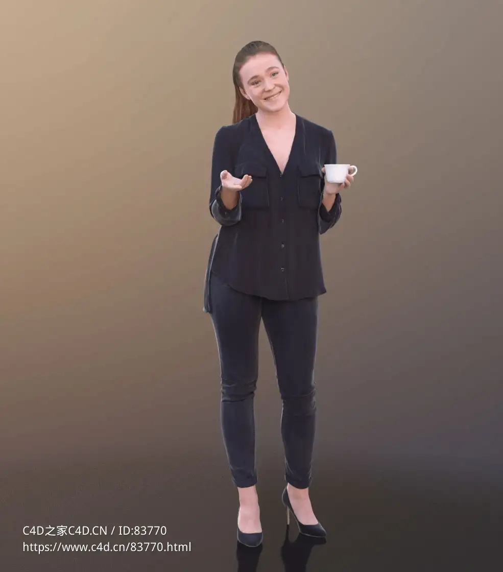 三维扫描写实人物国外女职工端咖啡站着聊天 - C4D之家 - 214.jpg