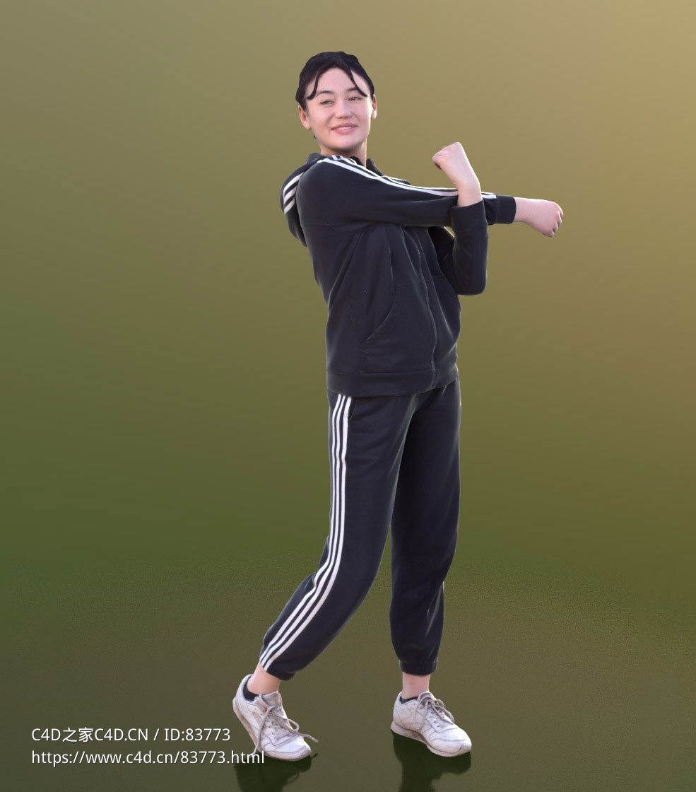 三维扫描写实人物穿运动装锻炼的女人 - C4D之家 - 217.jpg