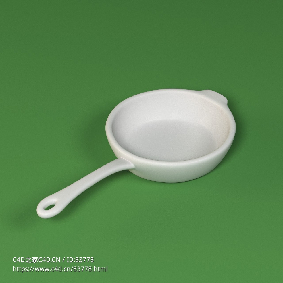 低面卡通炒菜锅图标模型frying pran