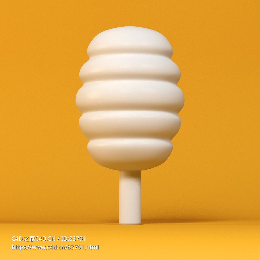 低面卡通树木图标模型honey comb tree - C4D之家 - 089.jpg
