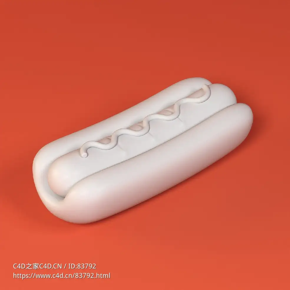 低面卡通热狗图标模型Hot Dog