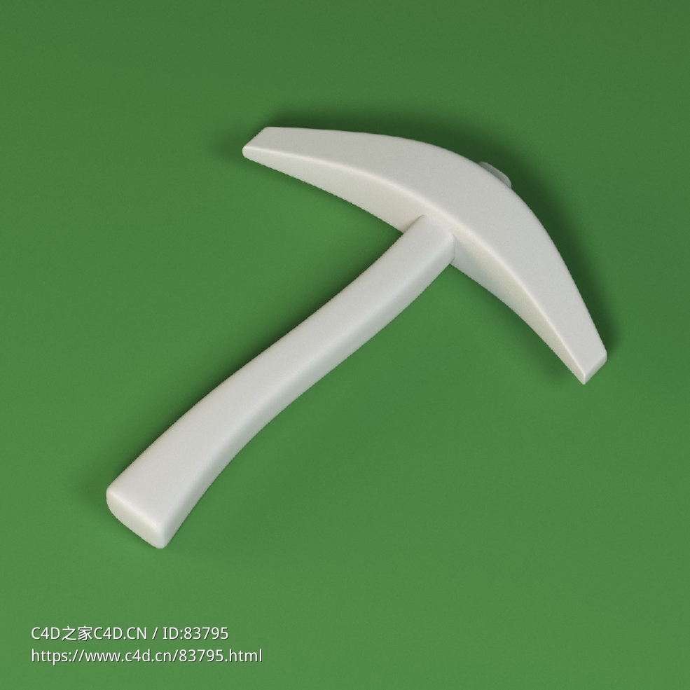 低面卡通冰镐图标模型Ice Pick - C4D之家 - 093.jpg