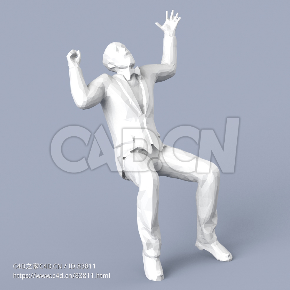 低面多边形卡通人物坐着后仰的男人模型 - C4D之家 - 115.jpg
