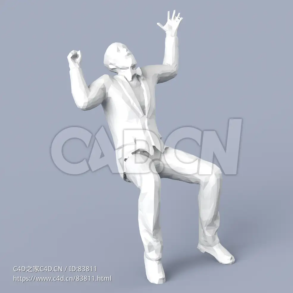 低面多边形卡通人物坐着后仰的男人模型 - C4D之家 - 115.jpg