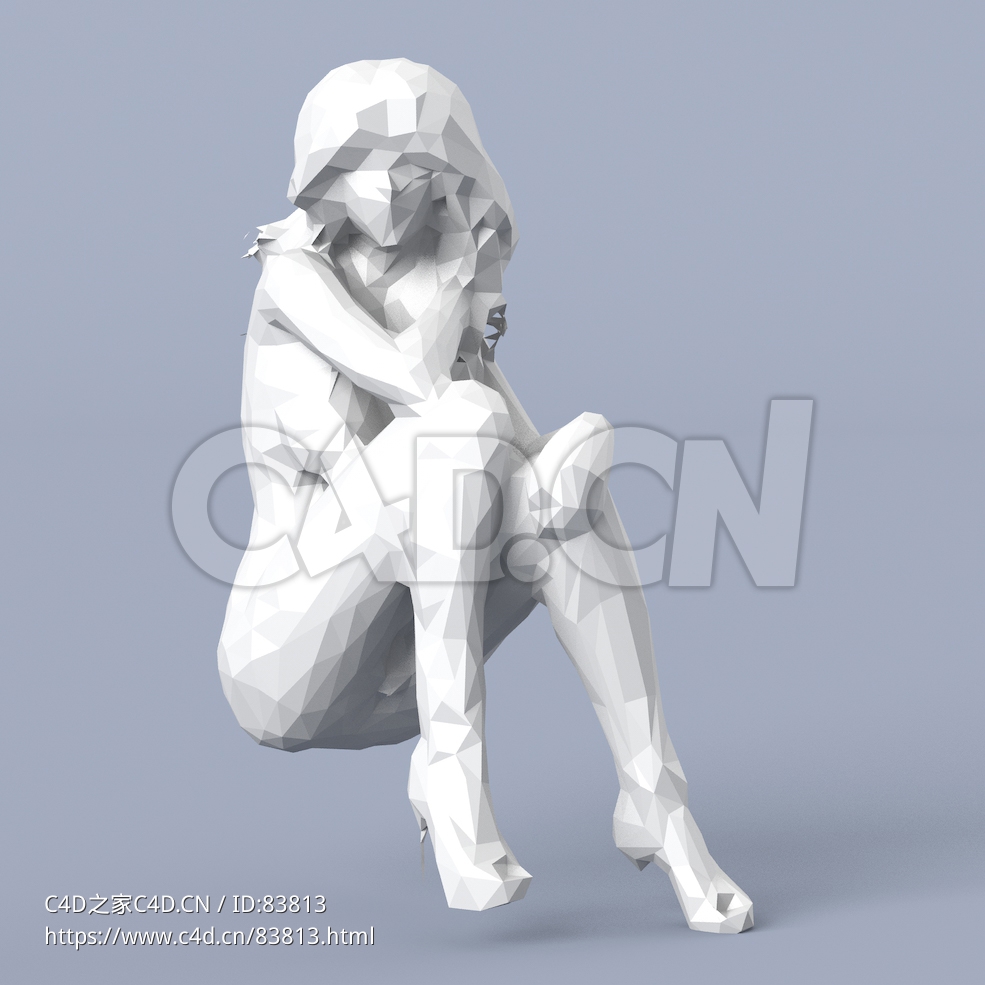 低面多边形卡通人物坐着的女人模型 - C4D之家 - 117.jpg