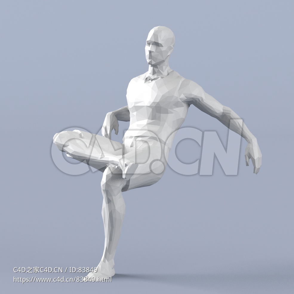 低面多边形卡通人物后靠坐着的男人模型 - C4D之家 - 153.jpg