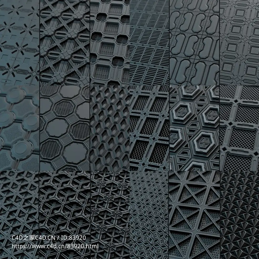 65个科幻硬面模型面板纹理贴图素材65 Hardsurface Pattern Vol.01 - C4D之家 - 未命名.jpg