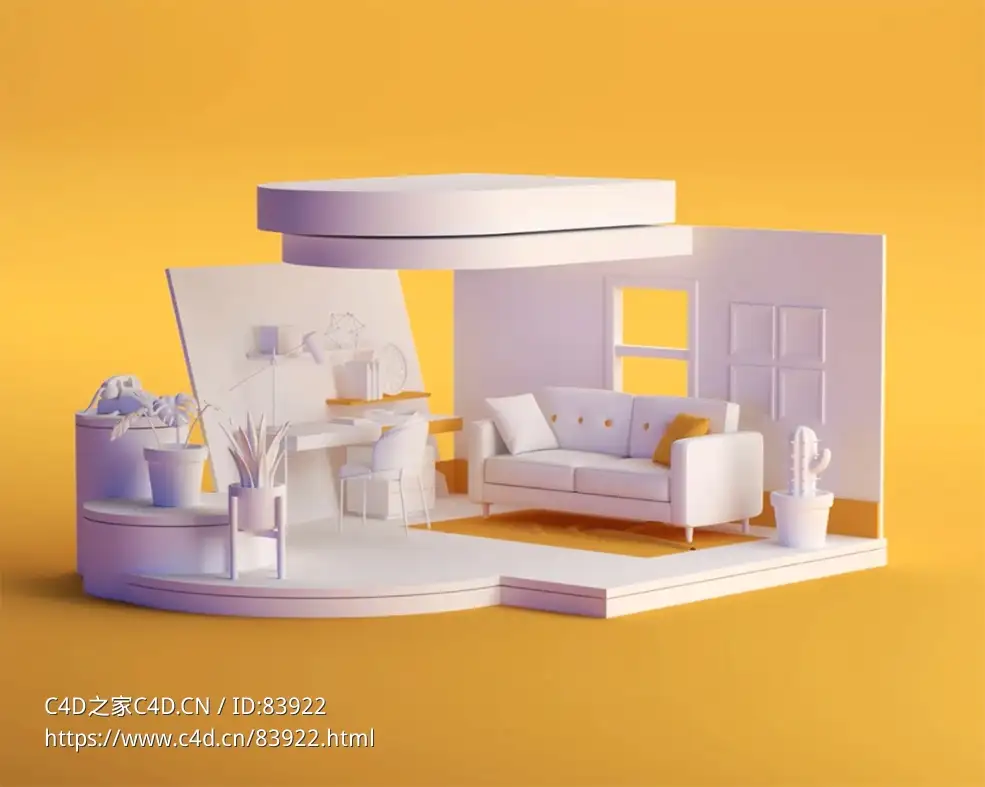 卡通客厅组装动画制作教程Creating An Animated Room For Motion Graphics With Cinema 4D