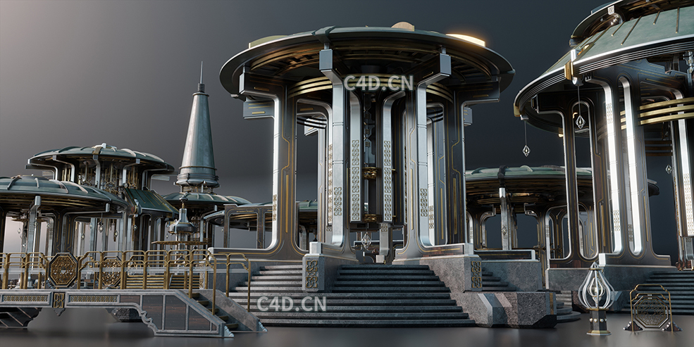 27个未来玄幻圣殿神庙科幻建筑模型合集