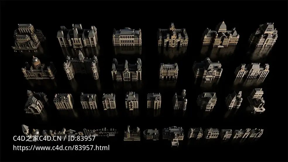 欧洲风格的建筑楼房模型合集kitbash3D-Art Nouveau - C4D之家 - 未标题-1.jpg