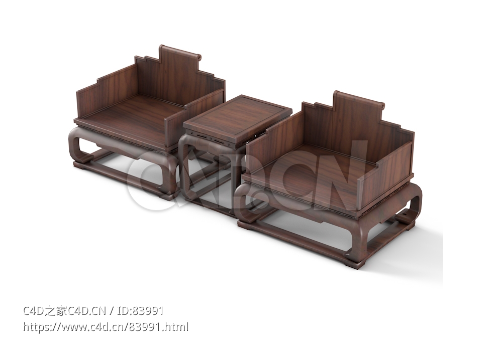 明清风格沙发座椅三件套中式古典家具