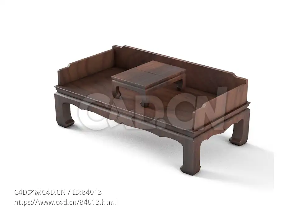 明清风格新罗汉床书房床蹋中式古典家具 - C4D之家 - 54.jpg