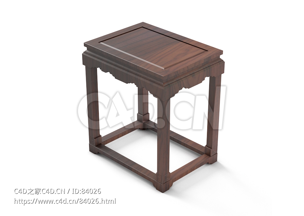 明清风格实木方凳茶桌中式古典家具 - C4D之家 - 67.jpg