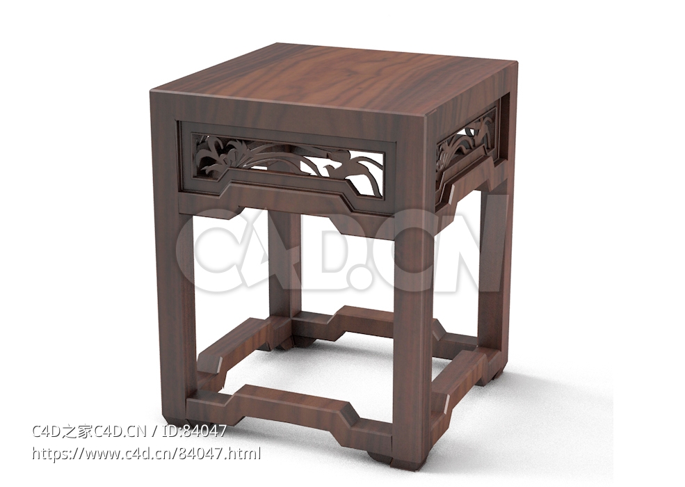 明清风格方凳边几中式古典家具