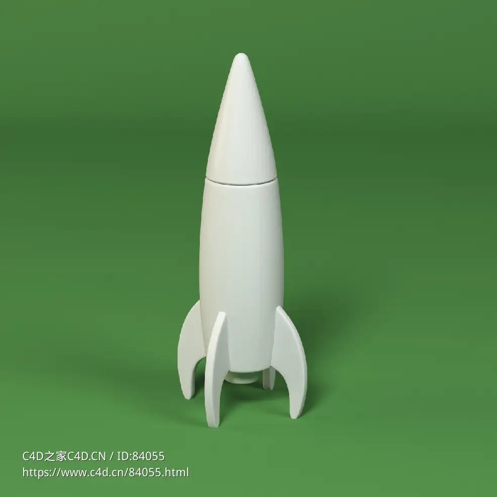 低面卡通导弹图标模型missle