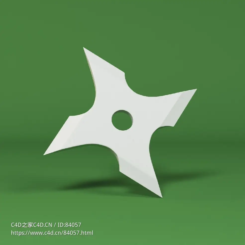 低面卡通忍者飞镖图标模型Ninja Star - C4D之家 - 109.jpg