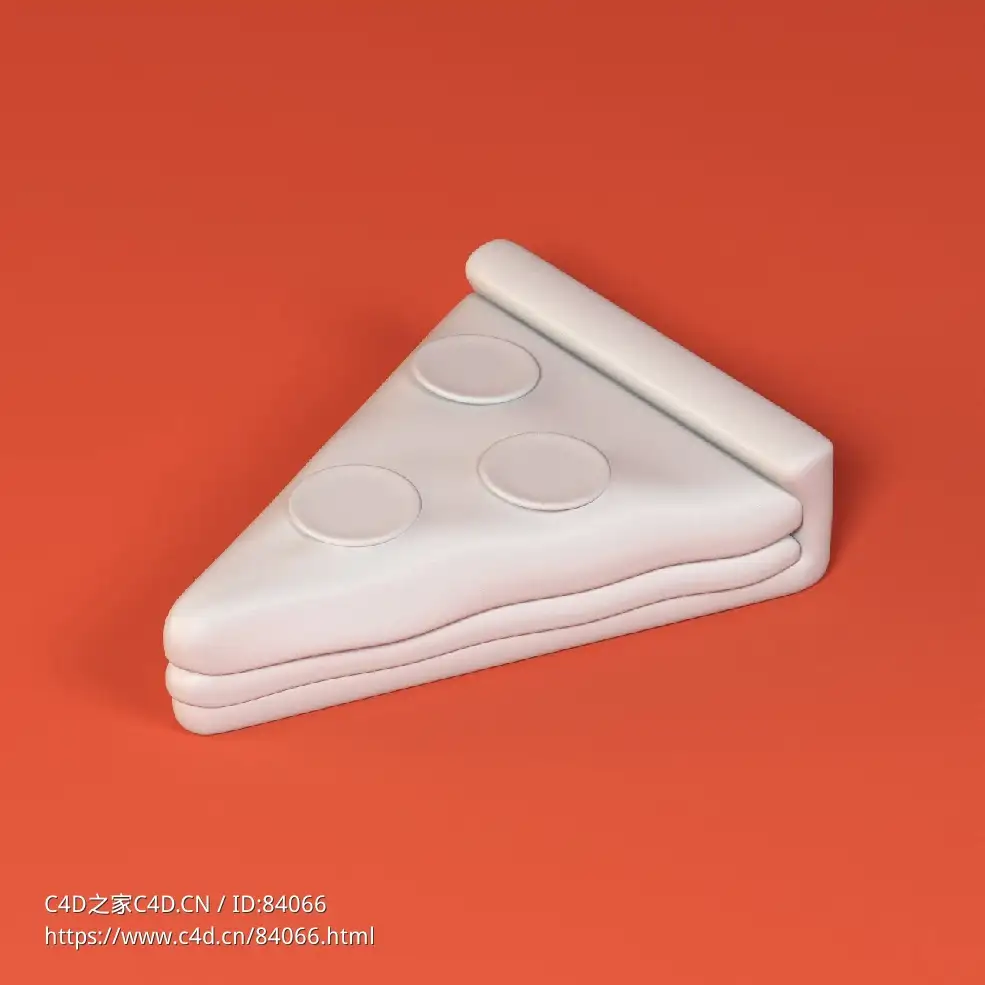 低面卡通披萨饼图标模型pizza slice