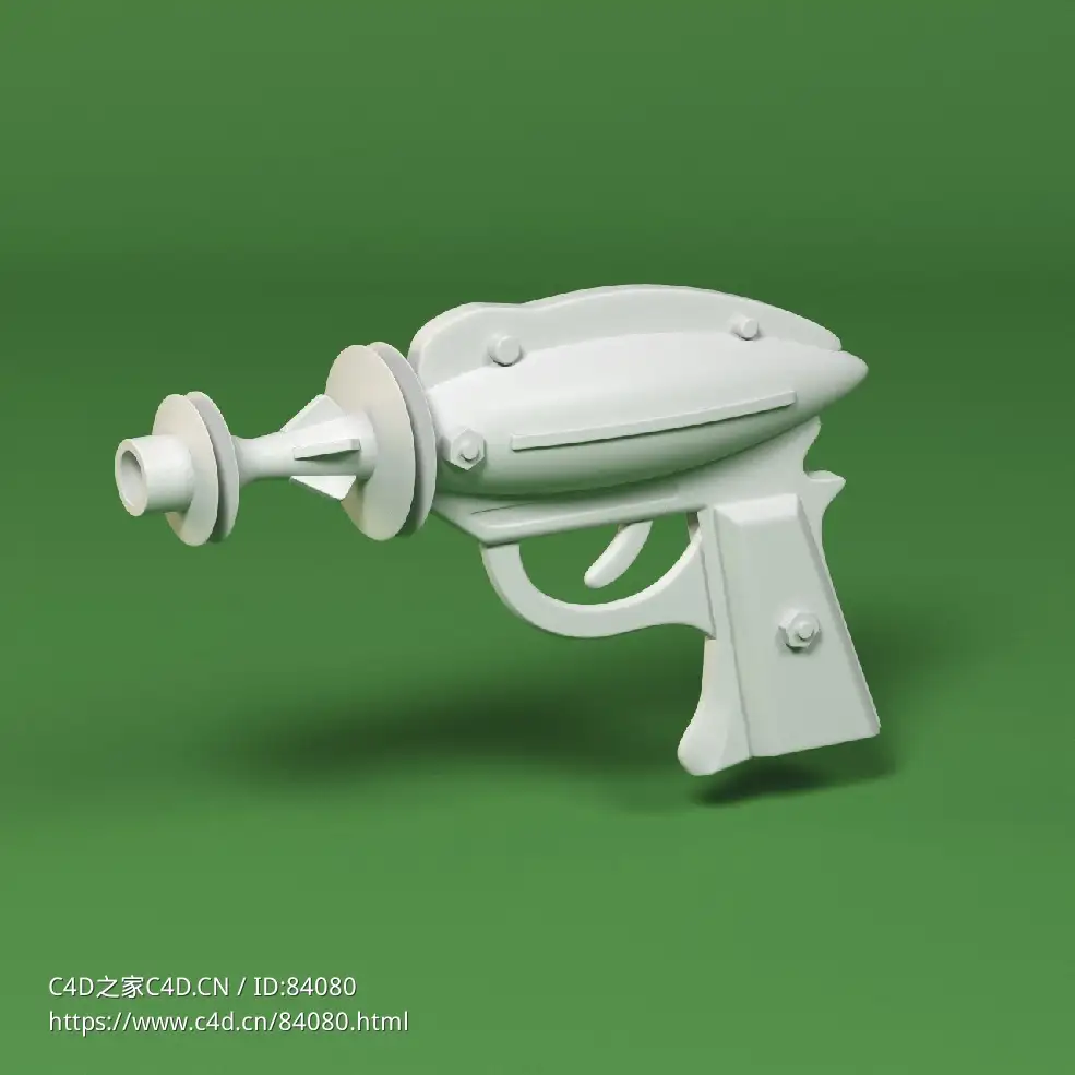 低面卡通射线枪图标模型Ray Gun