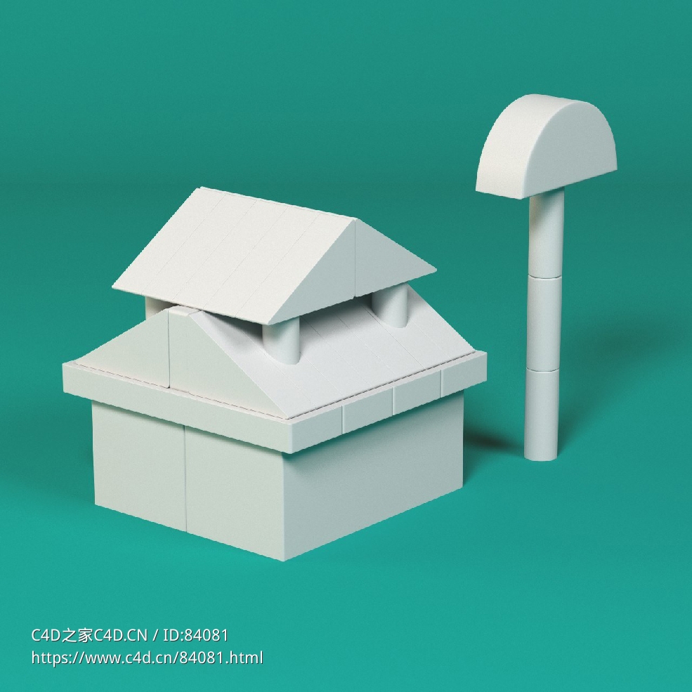 低面卡通餐馆图标模型Restaurant