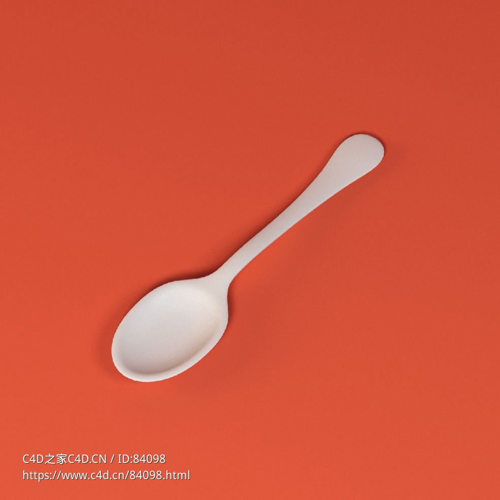 低面卡通勺子图标模型spoon
