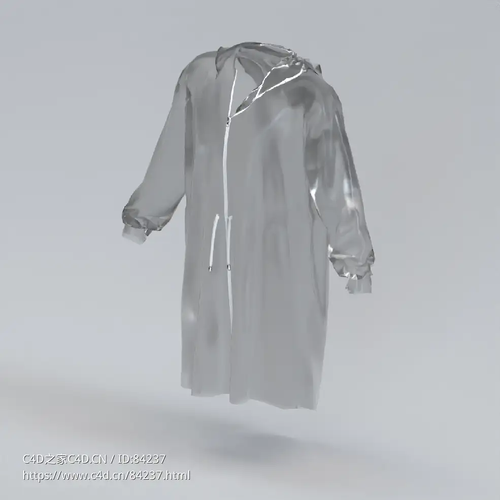 服饰模型：透明雨衣派克大衣