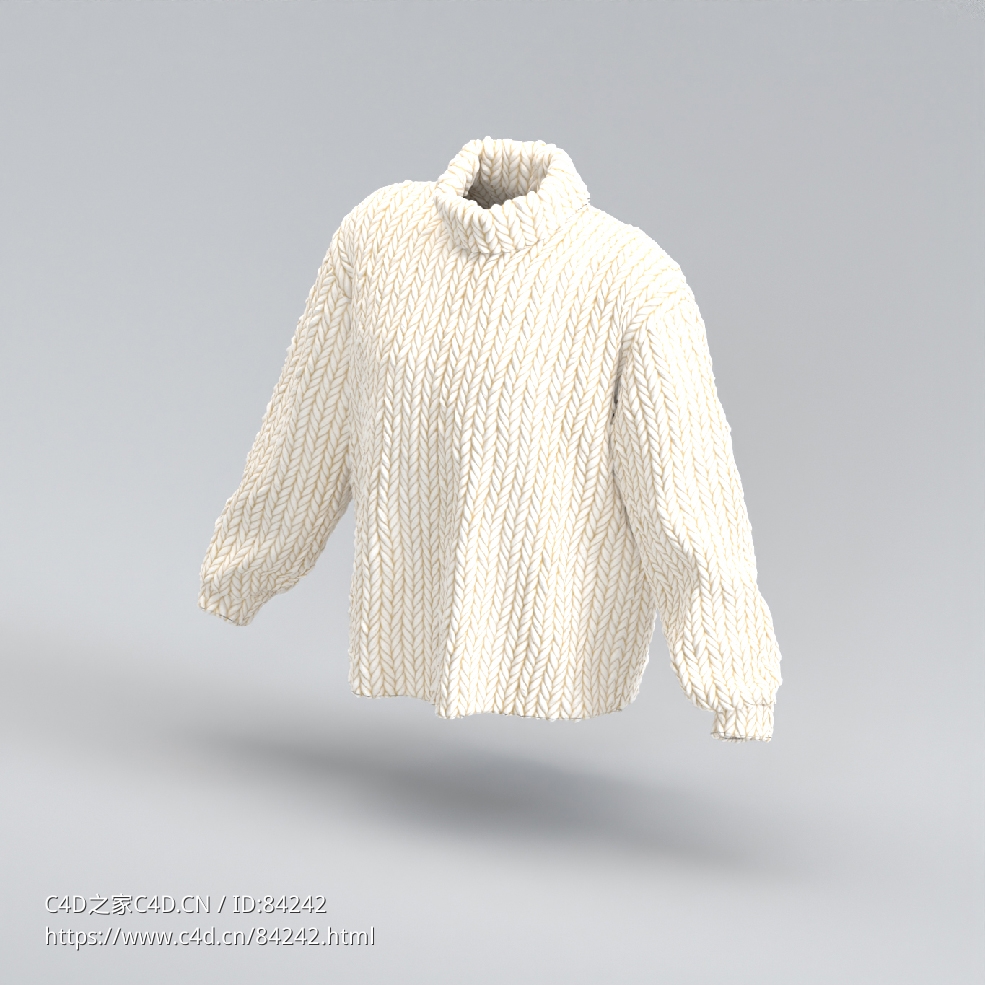 服饰模型：高领毛衣