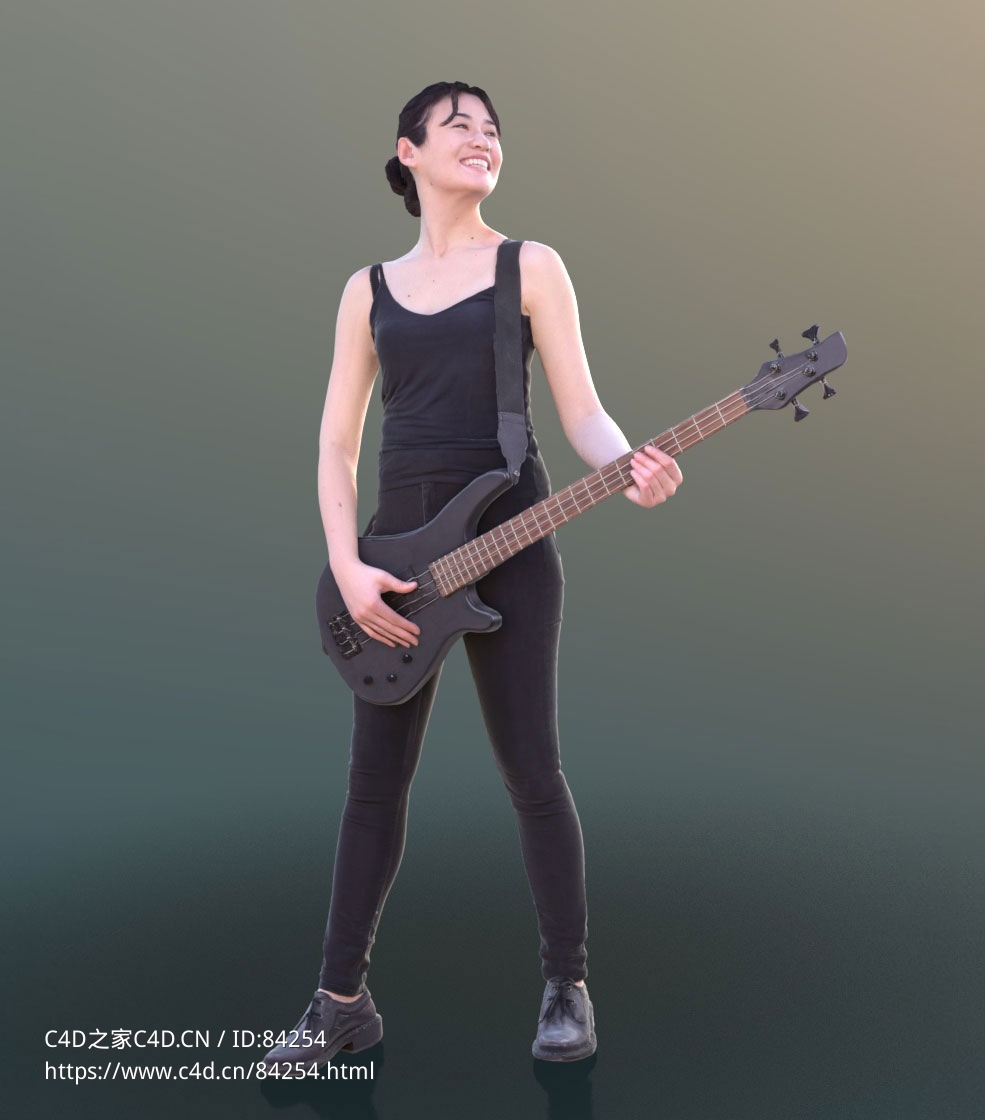 三维扫描写实人物抱吉它弹奏的年轻女孩 - C4D之家 - 225.jpg