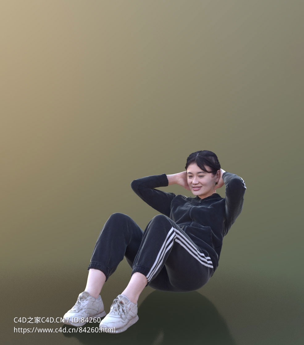 三维扫描写实人物做仰卧起坐的女人 - C4D之家 - 231.jpg