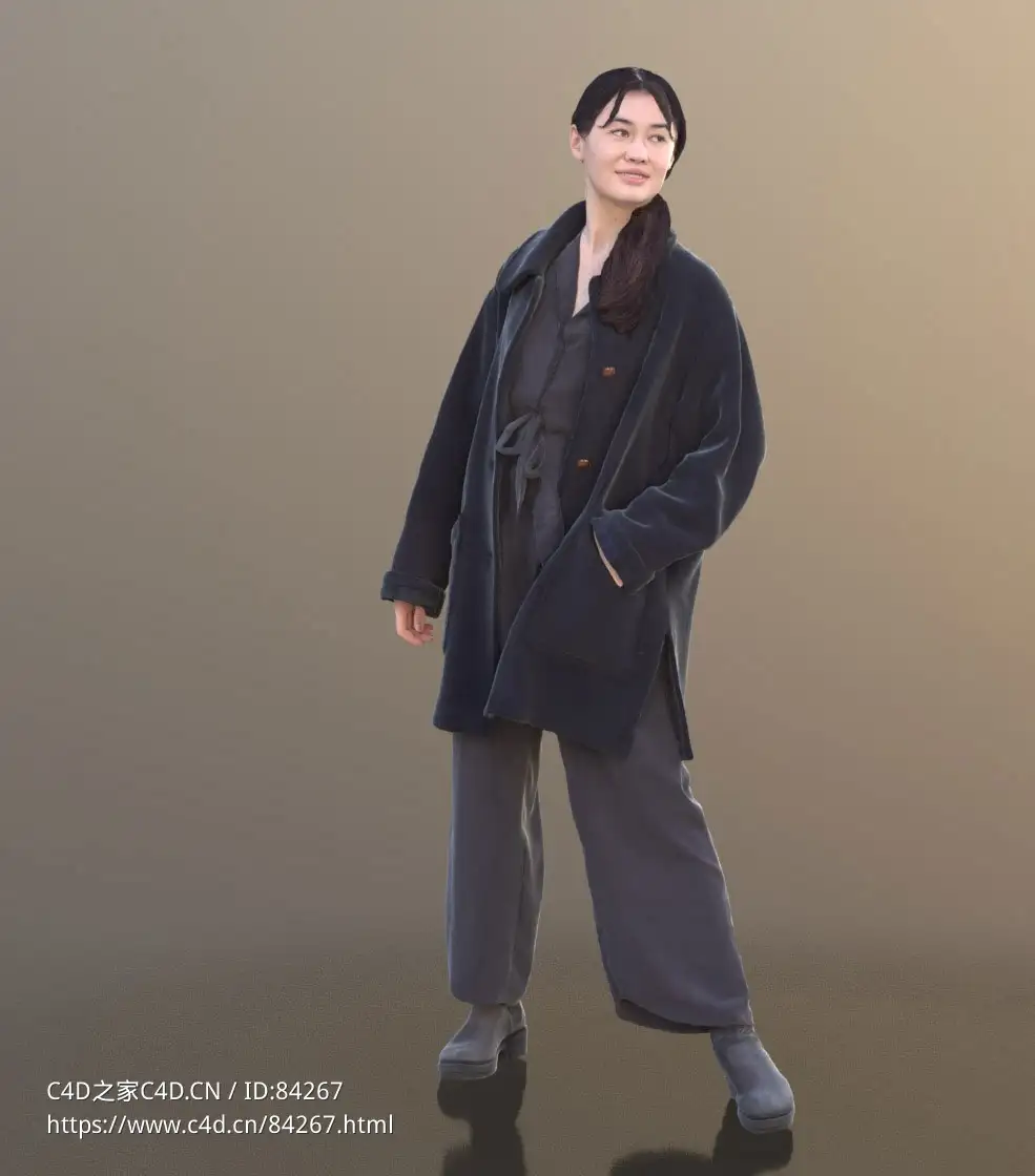 三维扫描写实人物扭转身体的年轻女孩 - C4D之家 - 238.jpg