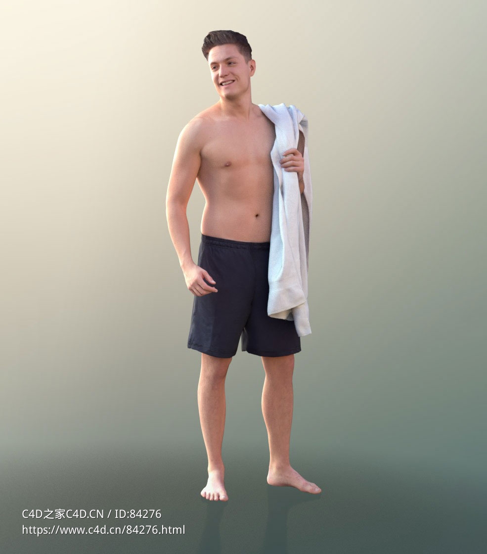 三维扫描写实人物披浴巾裸上身的国外男子 - C4D之家 - 247.jpg