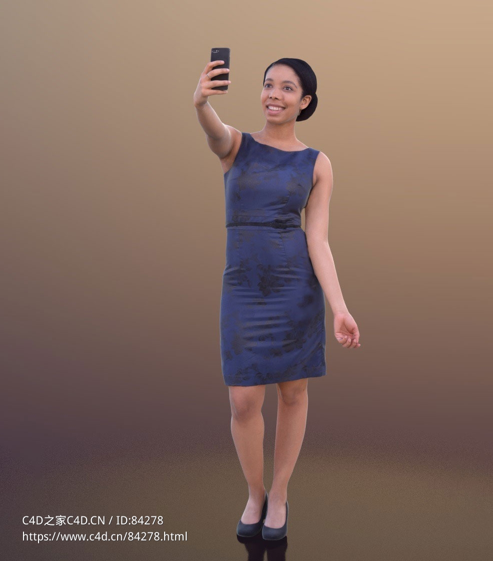 三维扫描写实人物穿连衣裙自拍的国外女人 - C4D之家 - 249.jpg