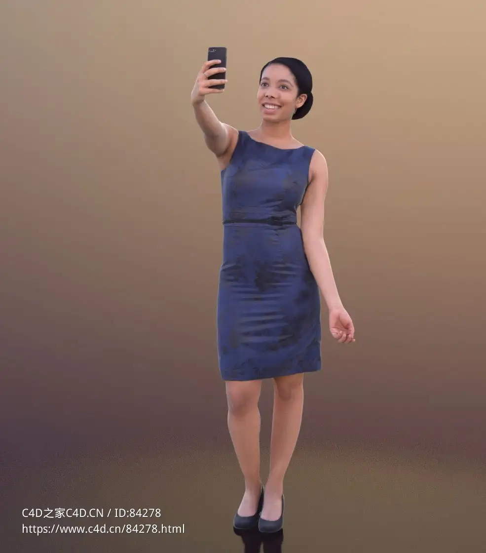 三维扫描写实人物穿连衣裙自拍的国外女人 - C4D之家 - 249.jpg