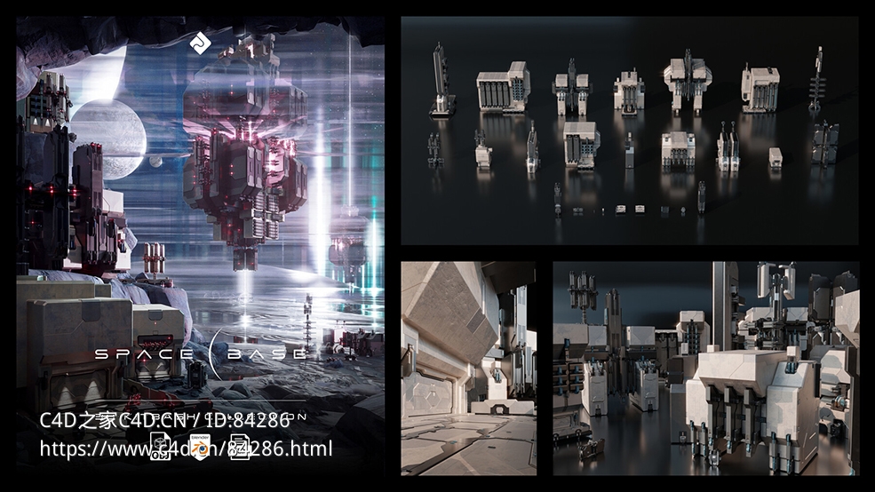 25个外星基地科幻建筑模型Space Base – 3D Kitbash Pack