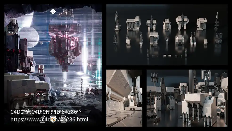25个外星基地科幻建筑模型Space Base – 3D Kitbash Pack