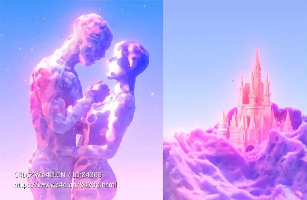 梦幻云朵特效C4D渲染教程Dreamy Cloudy Worlds in Cinema 4D & Octane Render
