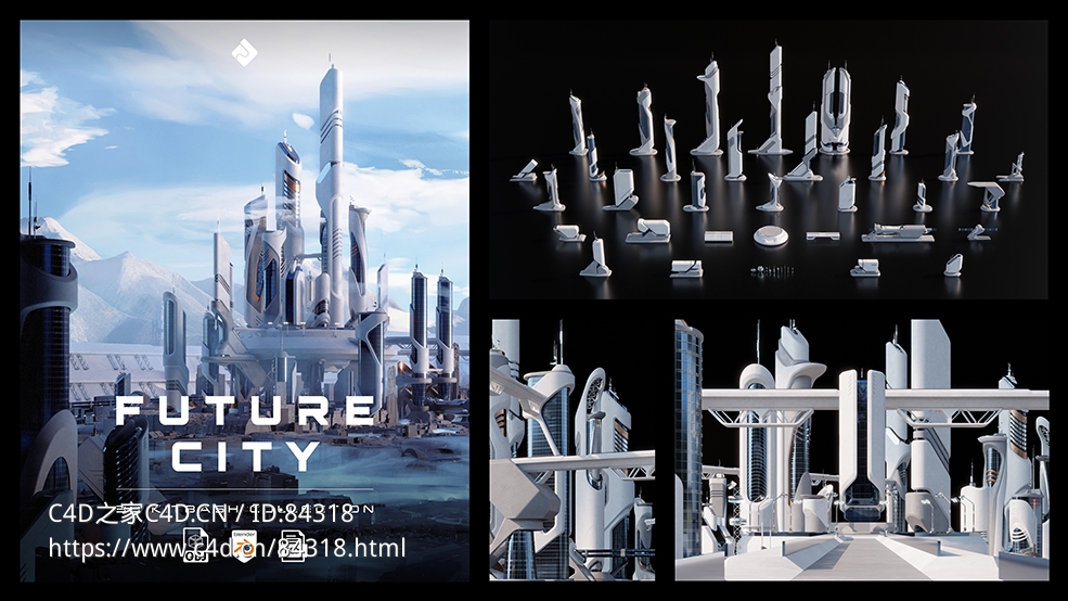 44个未来科幻风格楼房建筑3D模型Future City - 3D Kitbash Pack - C4D之家 - AssetSmash_MarketplaceCovers6.jpg