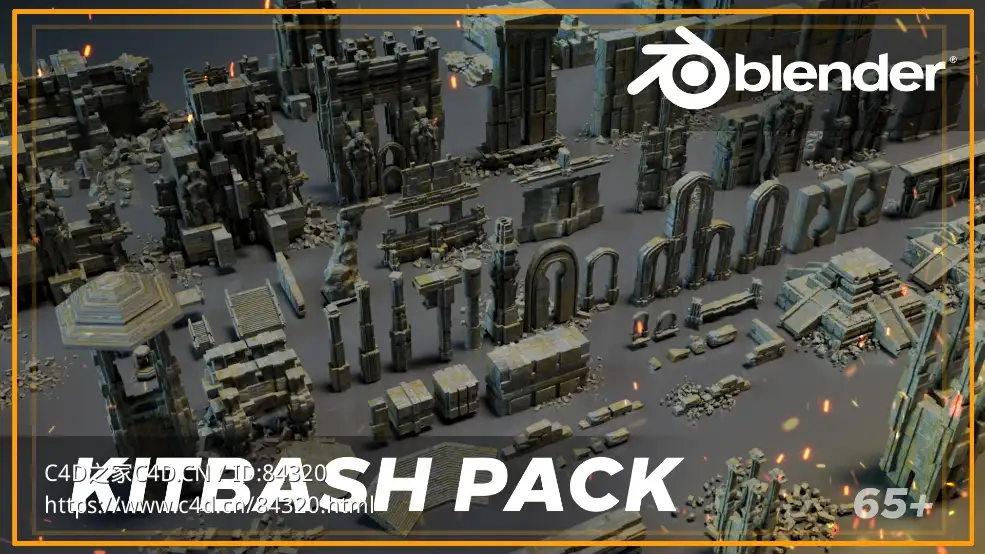 70个高精度的祭祀神庙相关3D模型Artstation – Ancient Temple Kitbash