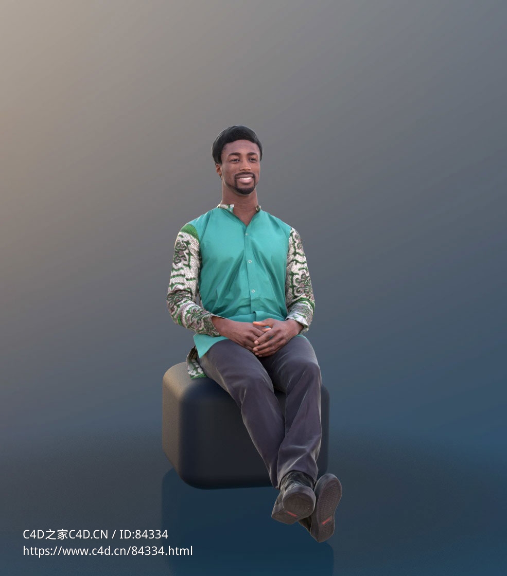 三维扫描写实人物坐着聊天的非洲男人 - C4D之家 - 255.jpg